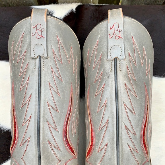 RALPH LAUREN Rare Vintage Lizard Exotic Leather Cowboy Cowgirl Western Boots 7 C - Picture 10 of 15